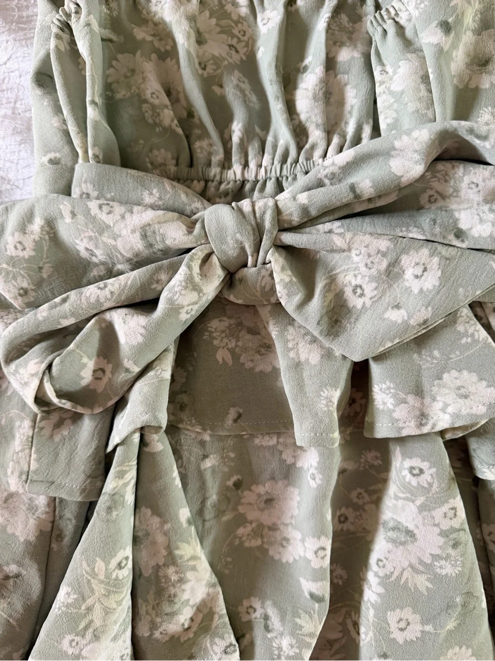 Altar'd State Tara Sage Green Floral Twist Tiered Ruffle ✨Regencycore✨ Mini NWT - Picture 10 of 14